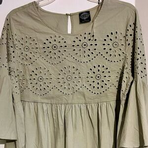 Green Embellished Scoop Neck Sundress